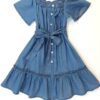 Vestido mezclilla azul, para niña.