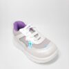 Tenis blancos con morado tornasol, para niña.